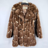 women McRae's Spotted Fur Coat Brown Coat 6
