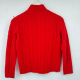 women J. Crew Wool Cable Knit Red Sweater S