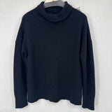 women Nordstrom Cashmere Oversized Turtleneck Black Ink Sweater M