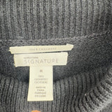 women Nordstrom Cashmere Oversized Turtleneck Black Ink Sweater M