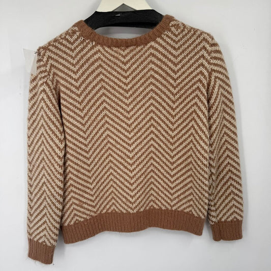 women Ganni - Anthro Candy Floss Chevron Wool Blend Brown Sweater XS