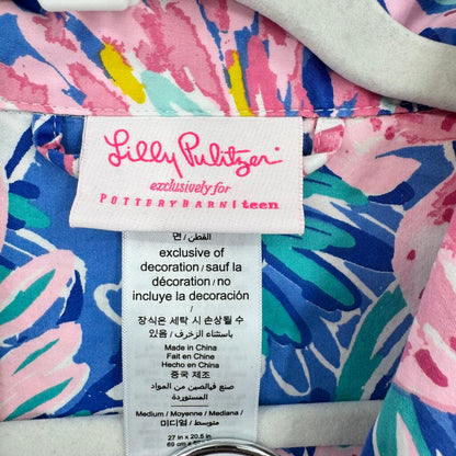 women Lilly Pulitzer Cotton Two Piece PJ Set Blue Pink Intimates/Sleepwear M