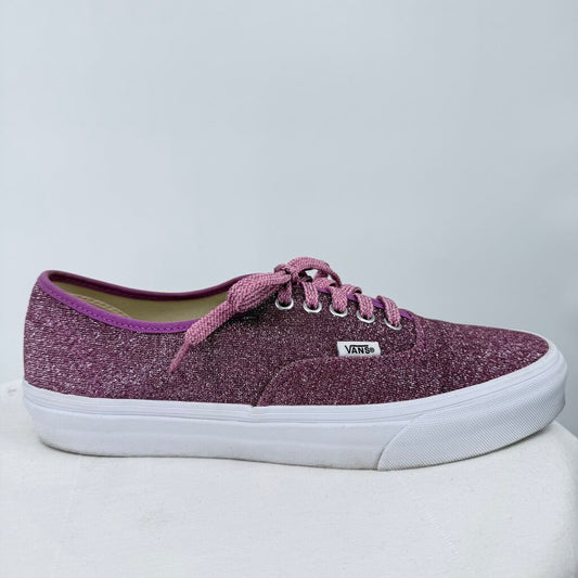 unisex Vans Glitter Lace Up Sneakers Fuschia Shoes M9.5/W11
