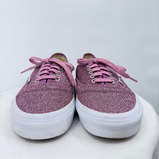 unisex Vans Glitter Lace Up Sneakers Fuschia Shoes M9.5/W11