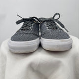 unisex Vans Glitter Lace Up Sneakers Bluish Silver Shoes M9.5/W11