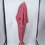 women Gallego Desportes Two Piece Linen Gingham Set Blazer & Pants MSRP $1,000 Red White Jumpsuit/Romper M
