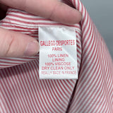 women Gallego Desportes Two Piece Linen Gingham Set Blazer & Pants MSRP $1,000 Red White Jumpsuit/Romper M