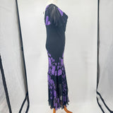women Eva Blue Y2K Beaded Floral Maxi Black Purple Vintage 8