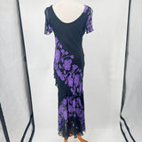 women Eva Blue Y2K Beaded Floral Maxi Black Purple Vintage 8