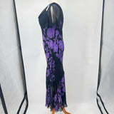 women Eva Blue Y2K Beaded Floral Maxi Black Purple Vintage 8