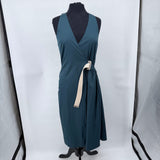 women Acne Studios 2016 Chen Pop Wrap Teal Dress FR 36/US 4
