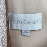 women Oleg Cassini MSRP $188 V-Neck Metallic Gown Silver Shampagne Dress 12