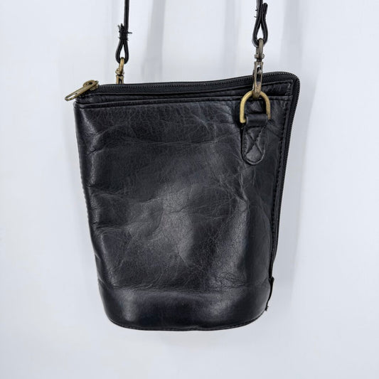 women Hobo Vintage Crossbody Bucket Black Purse