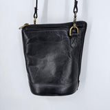 women Hobo Vintage Crossbody Bucket Black Purse