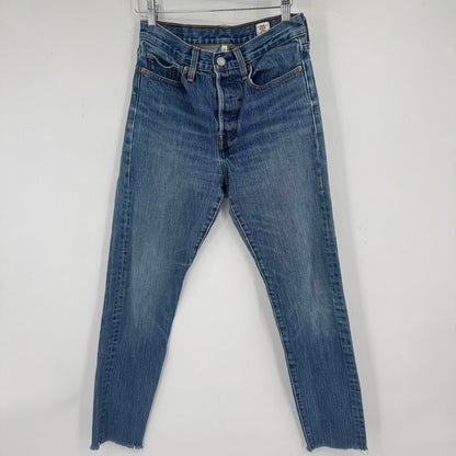 women Levi's Premium Wedgie Fit White Oak Denim Blue Jeans 27/4