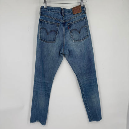 women Levi's Premium Wedgie Fit White Oak Denim Blue Jeans 27/4