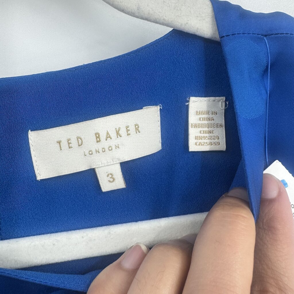 women Ted Baker Innabell Belted A-Line Midi Bright Cobalt Dress 3/S