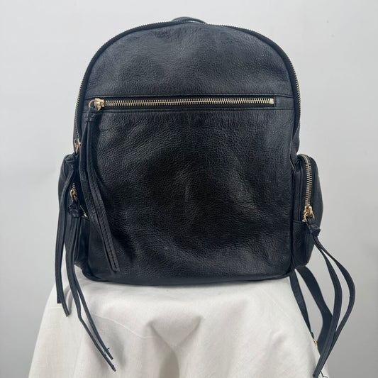 women Kooba Pebbled Leather Backpack Black Purse 13" x 12" x5"