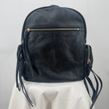 women Kooba Pebbled Leather Backpack Black Purse 13" x 12" x5"