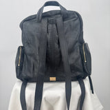 women Kooba Pebbled Leather Backpack Black Purse 13" x 12" x5"