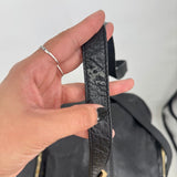 women Kooba Pebbled Leather Backpack Black Purse 13" x 12" x5"