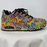 women Skechers Street x Jen Stark NWT Uno - Infinite Drip Sneakers Black White Rainbow Shoes 8