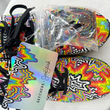 women Skechers Street x Jen Stark NWT Uno - Infinite Drip Sneakers Black White Rainbow Shoes 8