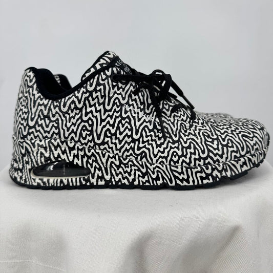 women Skechers Street x Jen Stark Uno - Infinite Drip Sneakers Black White Shoes 8