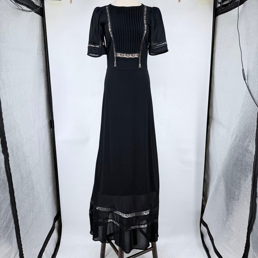 women Reformation Patchouli Maxi Black Dress 4