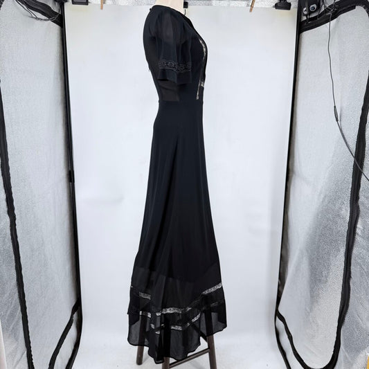 women Reformation Patchouli Maxi Black Dress 4