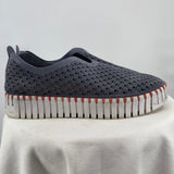 women Ilse Jacobsen Tulip 139 Slip-Ons Dusty Blue Orange Cream Shoes 41/9.5