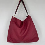 women Vince Camuto Leather Shoulder Bag Cranberry Red Purse 17" x 13"x4"