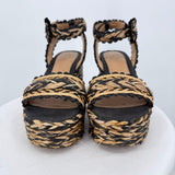 women Sam Edelman Iliana Platform Sandals Black Tan Shoes 7