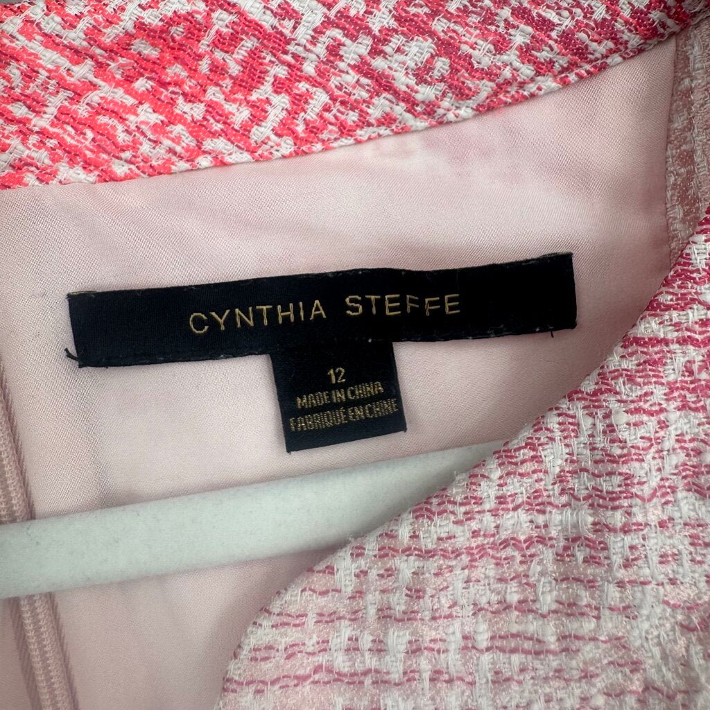 women Cynthia Steffe Bailey Ombre Tweed Shift Pink Dress 12