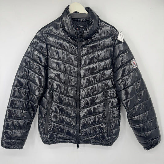 men Bleecker & Mercer Wet Look Puffer Black Coat M