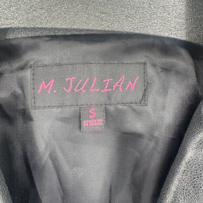 women M. Julian Leather Button Front Black Jacket S