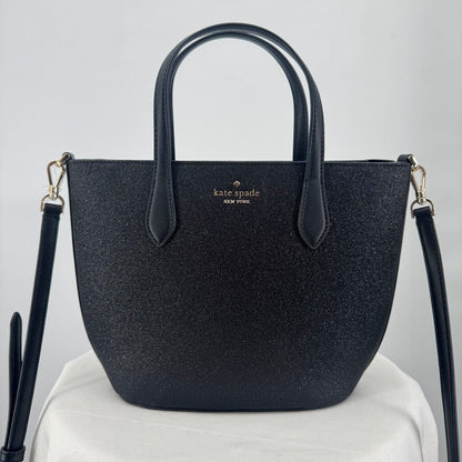 women Kate Spade NWOT Glimmer Small Satchel Black Purse 10" x 8" x 4"