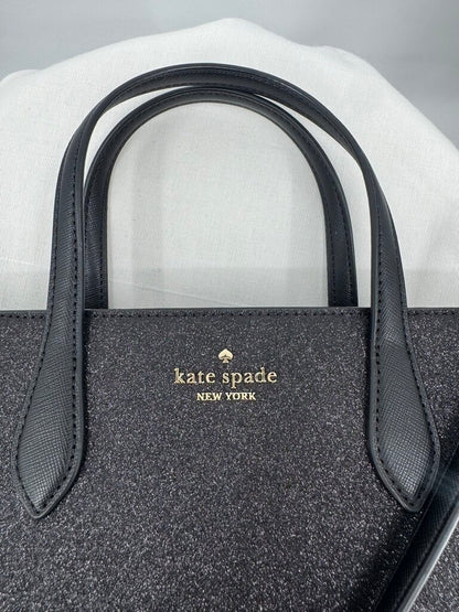 women Kate Spade NWOT Glimmer Small Satchel Black Purse 10" x 8" x 4"
