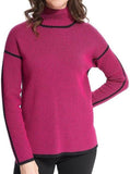 Joseph Ribkoff Pink & Black Circle Pattern Pullover Sweater Size Small