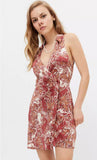 Urban Outfitters Deja Sleeveless Button-Front Wrap Dress Size Medium
