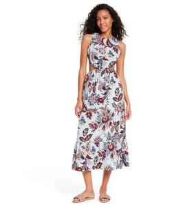 Rhode x Target Pale Blue Floral Leafy Print Side Cutout Maxi Dress Women's Size Extra Large