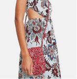 Rhode x Target Pale Blue Floral Leafy Print Side Cutout Maxi Dress Women's Size Extra Large