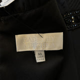 Badgley Mischka Black Silk A-line Cocktail Evening Dress Women's Size 14