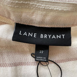 NWT Lane Bryant Striped Sleeveless Top Cream Pink Size 22