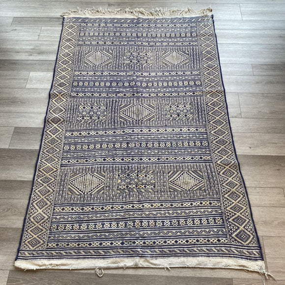 Handcrafted Cotton and Wool Moroccan Rug