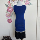 Karen Millen NWT Knit Color block Cobalt blue and Black Size 2