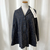 NWT Amici Oversized Grey Velvet Floral Patterned Merchant Jacket Size Small
