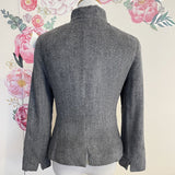 Women's Armani Gray Herringbone Wool Blend Silk Lined Jacket IT40/US4