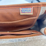Vintage Dooney & Bourke Tan and Chestnut Brown Leather Crossbody Purse