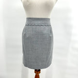 NWT J Crew Scallop Waist Gray Wool Pencil Skirt 4